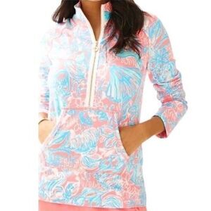Lilly Pulitzer Summer Siren Skipper Half-Zip Kangaroo Pouch Popover Sweatshirt